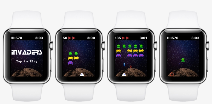 At The Same Time You're Shooting At The Invaders, They - Apple Watch 42 Mm Steel White Smartwatch, transparent png download