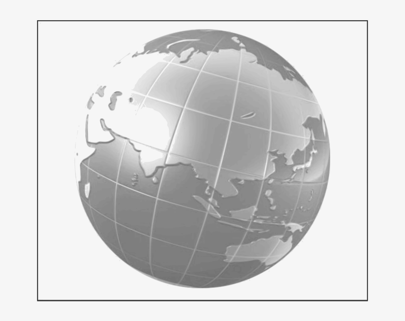 Earth Free World - Round Globe Black No Background, transparent png download