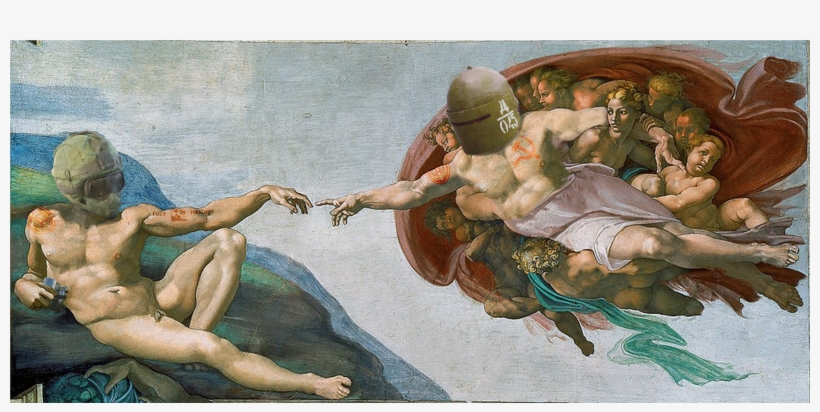 The Creation Of Fuze - Creation Of Adam - Painted By Michelangelo, transparent png download