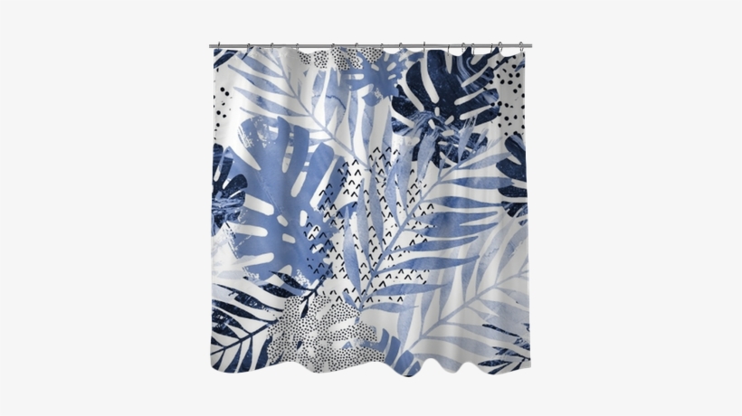 Trendy Tropical Leaves Filled With Watercolor Grunge - Cushion, transparent png download
