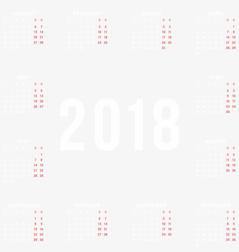 2018 Calendar Png, transparent png download