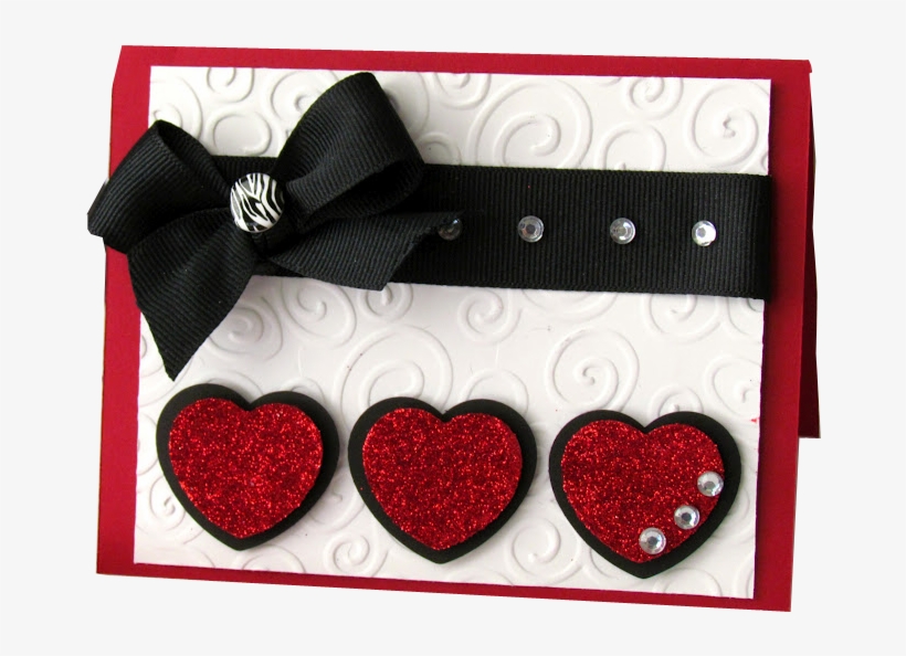 Triple Heart Handmade Valentine Card - Heart Hand Made Cards, transparent png download