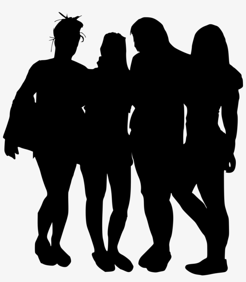 Png File Size - Group Of Girls Silhouette, transparent png download
