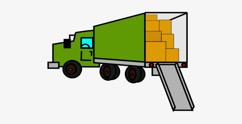 Clipart Free Stock Christmas Truck Clipart - Truck With Boxes Clip Art, transparent png download
