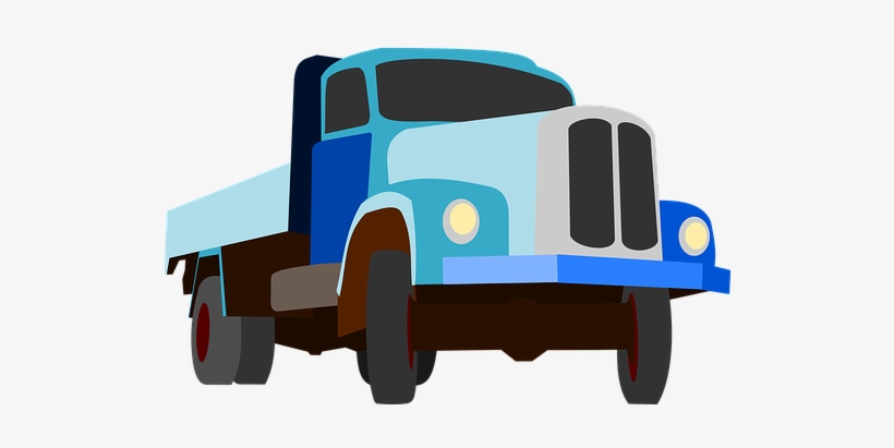 Truck Traffic Cargo Goods Blue Auto Machin - Truck, transparent png download