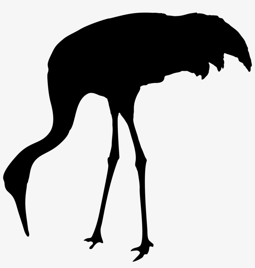 Sandhill Crane Silhouette Clipart Graphic Free Stock - Crane Silhouette Clip Art, transparent png download