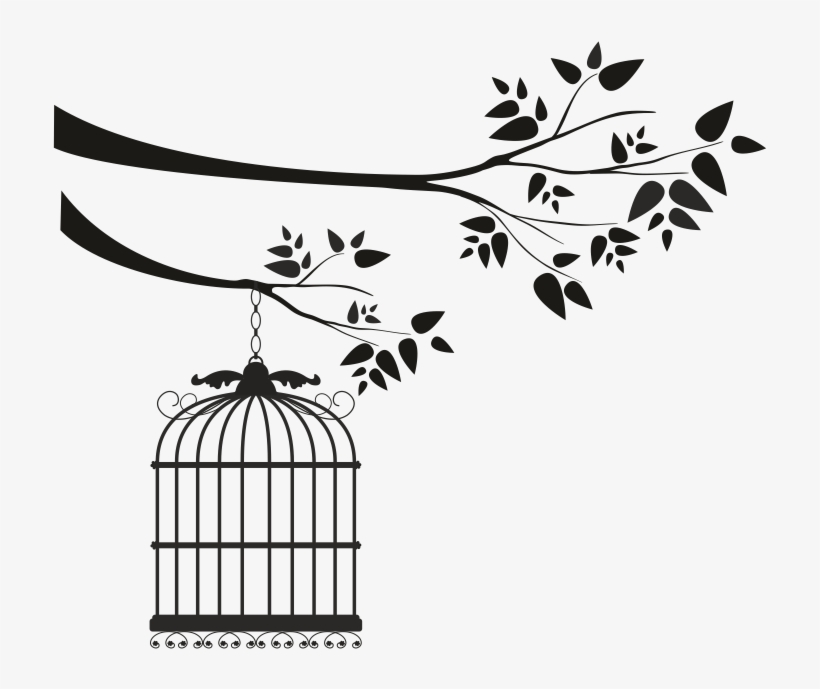 Ramas Con Jaula, Vinilos Decorativos - Rama Con Jaula, transparent png download