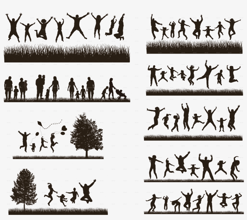 6 6 - Active Families Silhouette, transparent png download
