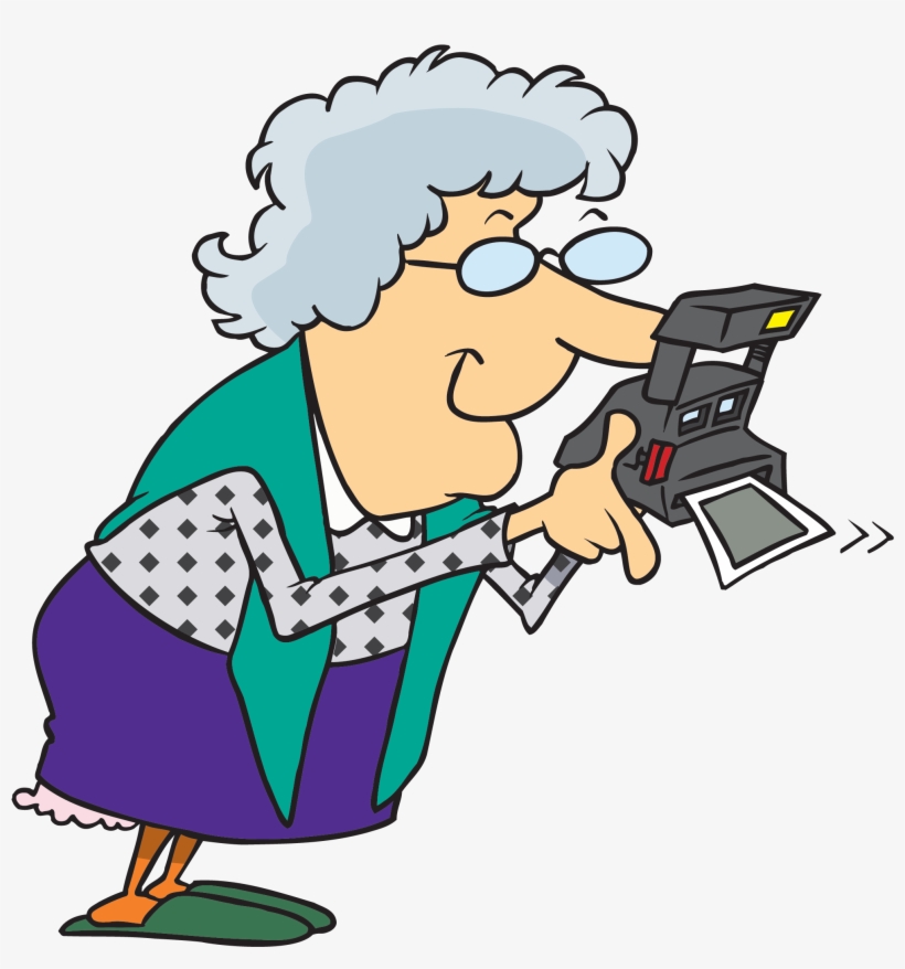 Polaroid - Grandma Taking Pictures Clipart, transparent png download