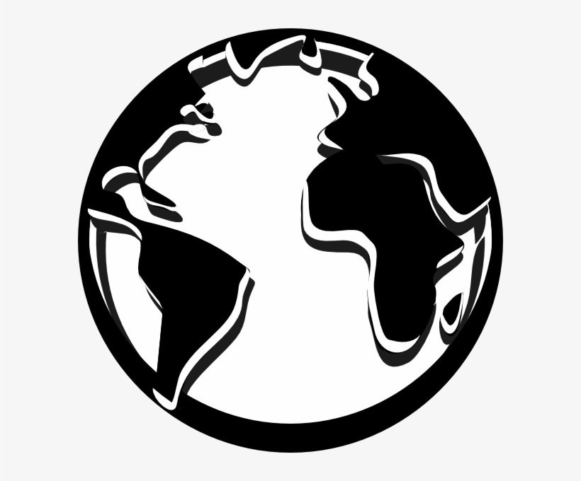 Image Of Globe Clipart Black And White Black Globe - White Globe Clip Art, transparent png download