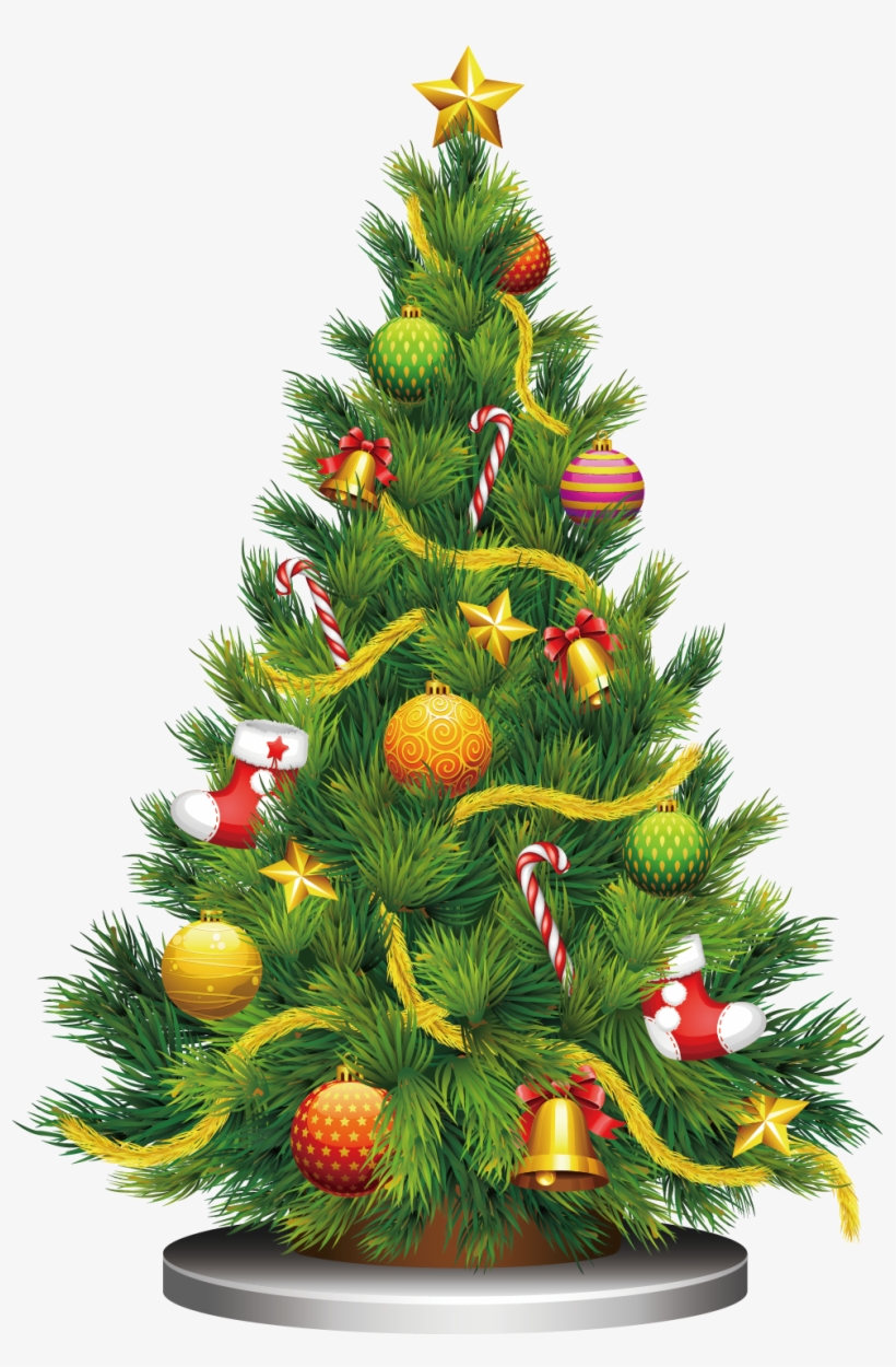 Santa Claus Christmas Tree Gift Clip Art Pillow Case