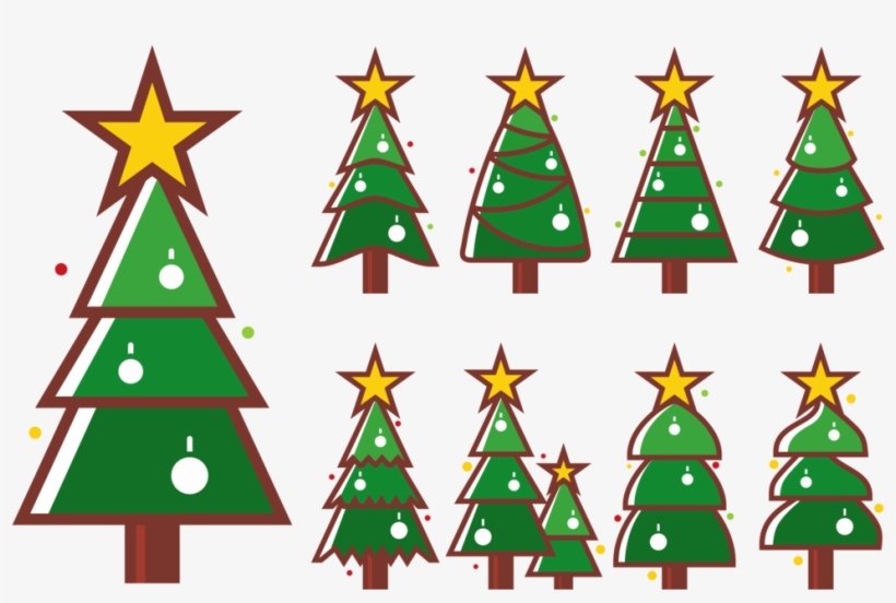 Cartoon Christmas Tree Vector Art & Graphics - Christmas Day, transparent png download