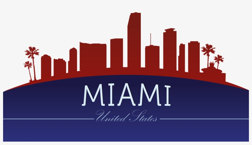 Silhouette Clip Art Transprent Png Free Download - Miami Skyline Silhouette Png, transparent png download