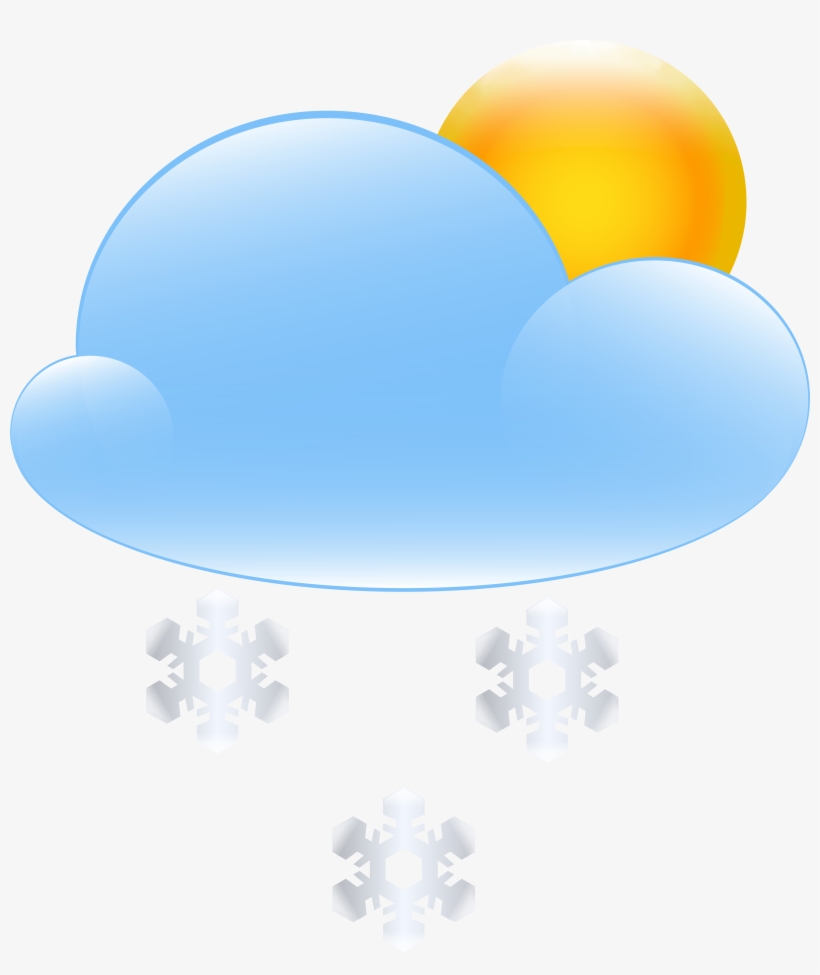 Sun Cloud And Snow Weather Icon Png Clip Art, transparent png download