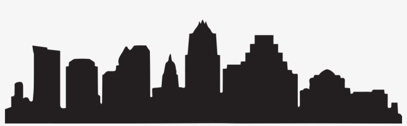 Open Mic Night - Austin Skyline Silhouette Vector, transparent png download