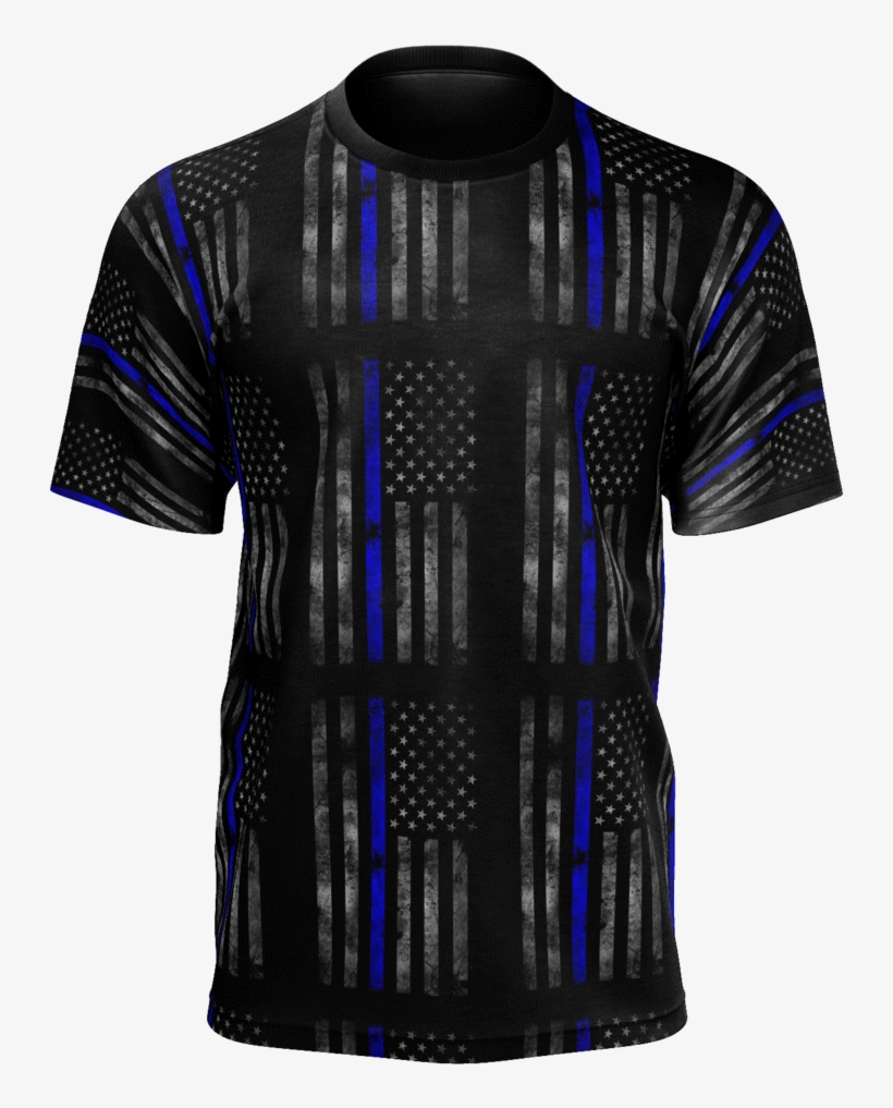 Faded American Flag Shirt With Thin Blue Line - Thin Blue Line Note Cards, transparent png download