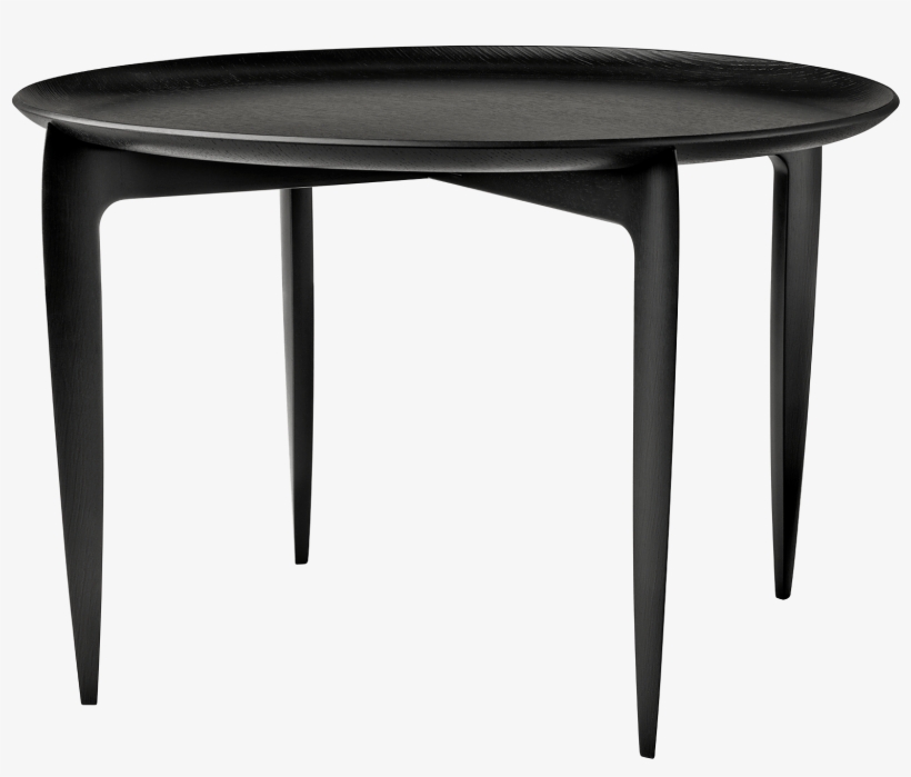 Foldable Tray Table Ø 60 Cm, Black Lacquered Oak - Coffee Table, transparent png download
