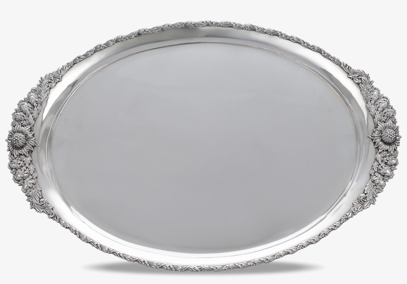 Chrysanthemum Sterling Silver Serving Tray By Tiffany - Platter, transparent png download