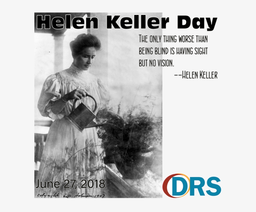 Helen Keller Watering Plants On A Porch - Helen Keller, transparent png download