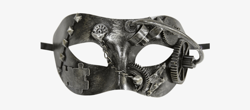 Silver Steampunk Masquerade Mask - Steampunk Mask, transparent png download