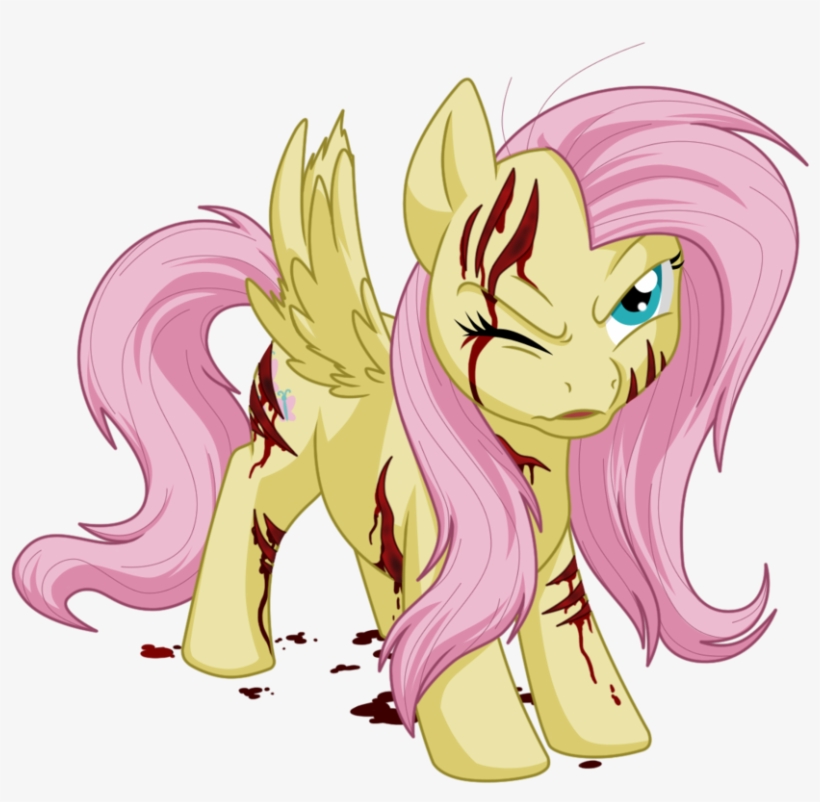 Megacreomon, Blood, Fluttershy, Injured, Scar, Scratches, - My Little Pony: Friendship Is Magic, transparent png download