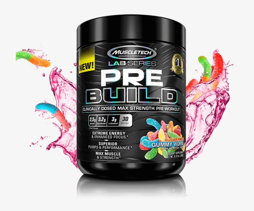 Muscletech Lab Series Pre-build - Pre Workout Gummy Worm, transparent png download