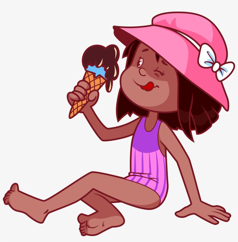 Cartoon Child Clip Art - Eating Ice Cream Cartoon Transparent PNG