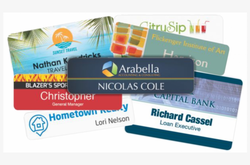 3-1/2" X 1" Full Color Plastic Name Badges - Navitor Custom Full Color Name Badges (1"x3 1/2"),, transparent png download