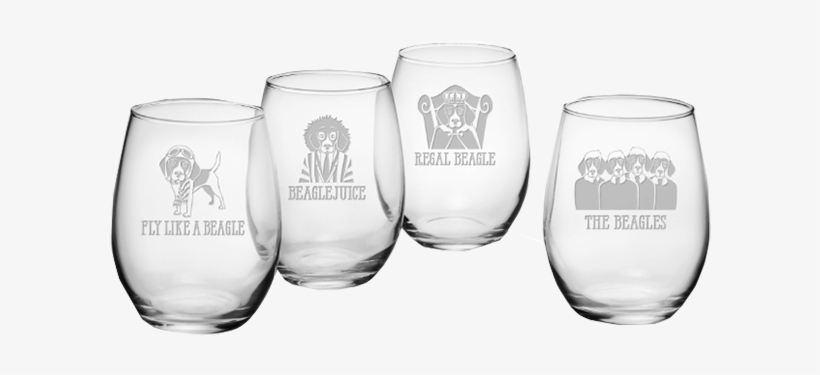 Susquehanna Glass's Beagle-themed Stemless Wine Glass - Susquehanna Glass Beagle Assortment Rocks Glass (set, transparent png download