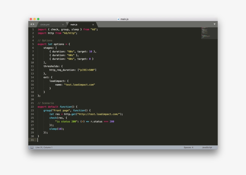 K6 Circleci Load Test Script - Intellij Idea, transparent png download