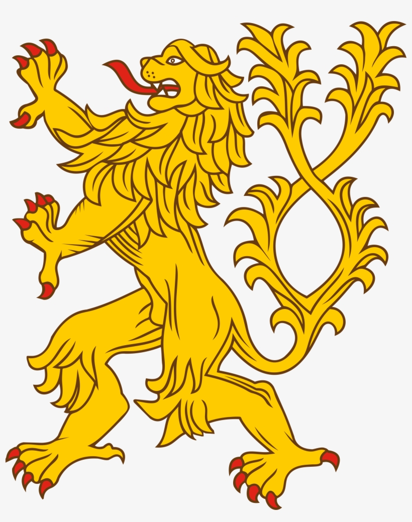 Twin Tailed Lion Heraldry - Coat Of Arms Lion Png, transparent png download