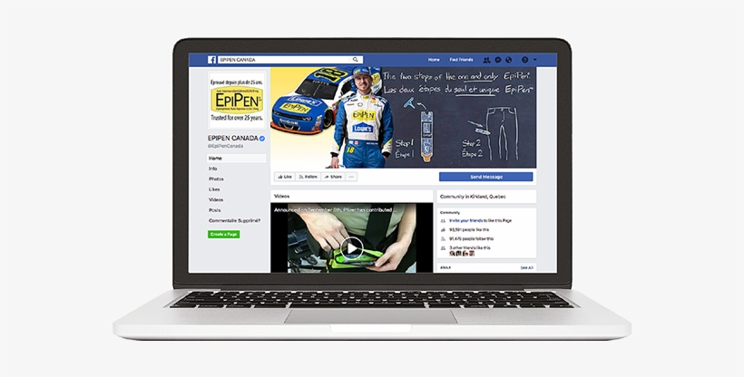 Epipen Canada Consumer Facebook Page - Netbook, transparent png download