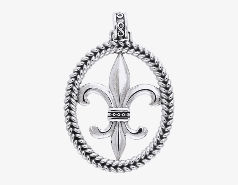 White Bronze Braided Fleur De Lis Pendant - Cross Training Logo, transparent png download