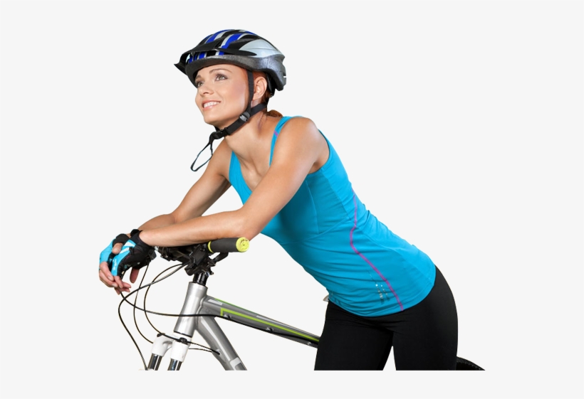 Smiling Young Woman Riding Bicycle - (new) B-rainbow A8 Bluetooth Headset V4.1, Ultralight, transparent png download