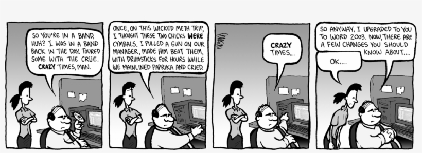 "office Guy Was In A Band" - Office Comic Strip, transparent png download