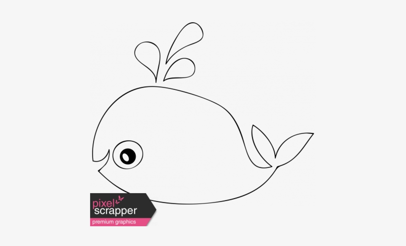 Cartoon Whale Template - Digital Scrapbooking, transparent png download