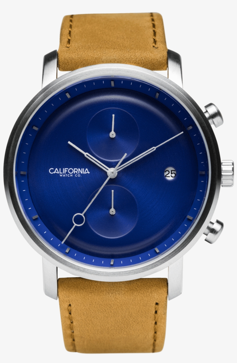 Golden Gate Chrono Leather Sand Navy - Coach Men's Slim Easton Camel Leather Strap Watch 40mm, transparent png download