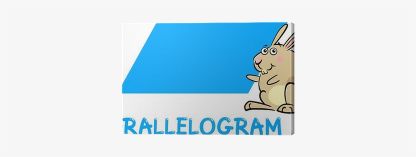 Parallelogram Shape With Cartoon Bunny Canvas Print - Geometric Shape, transparent png download