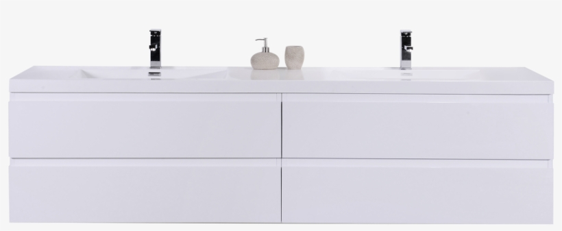 Moreno Mob 72" Gloss White Wall Mounted Modern Bathroom - Bathroom, transparent png download