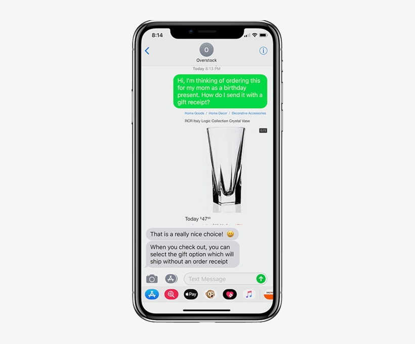 Mobile Phone Displays Quiq Business Messaging Conversation - Mobile Phone, transparent png download