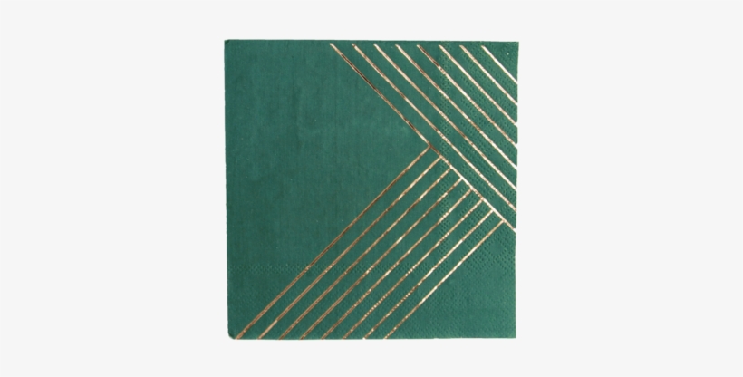 Dark Green Striped Cocktail Paper Napkins - Paper Napkins, transparent png download