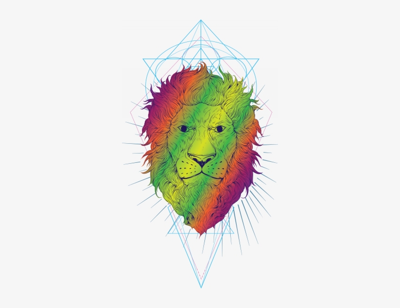 Psychedelic Lion - Lion, transparent png download