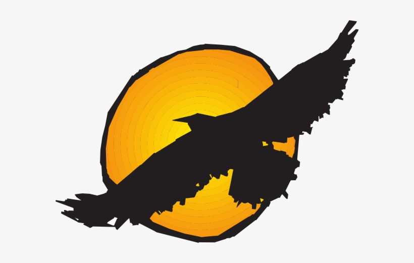 Hawk Silhouette Flying Near Sun Svg Clip Arts 600 X, transparent png download