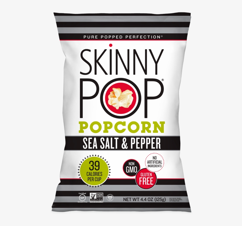 Sea Salt & Pepper Popped Popcorn - Skinny Pop Popcorn Nutrition Butter, transparent png download