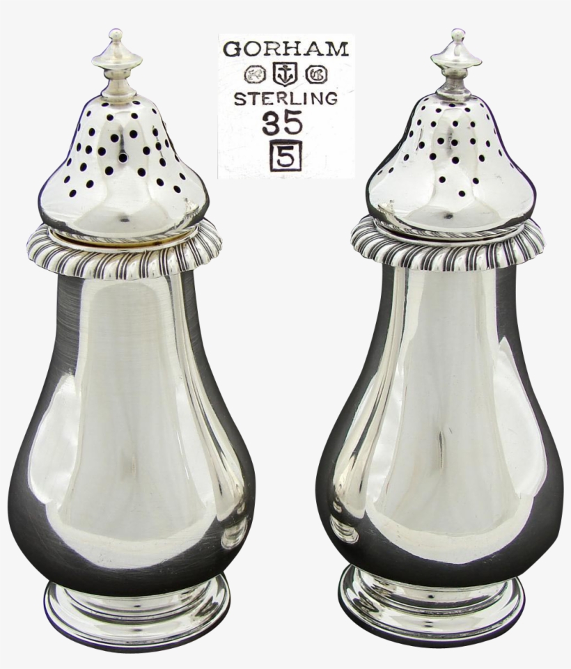 Vintage 1945 Hallmarked Gorham Sterling Silver Salt - Salt And Pepper Shakers, transparent png download