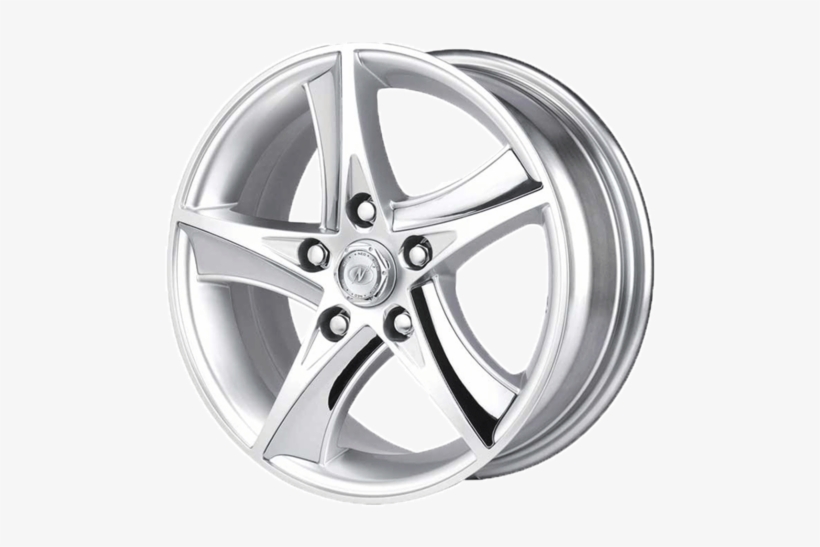 Silver Machined Car Wheel & Hyper Silver Alloy Wheels - Hubcap, transparent png download