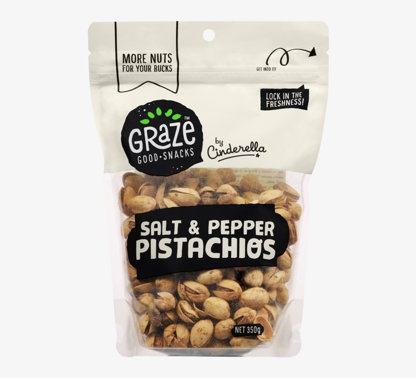 Graze Salt Pepper Pistachios 350g - Almond, transparent png download