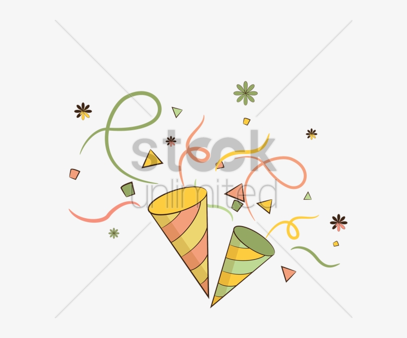 Birthday Confetti And Party Hats Vector Image - Clipart Of Birthday Confetti, transparent png download