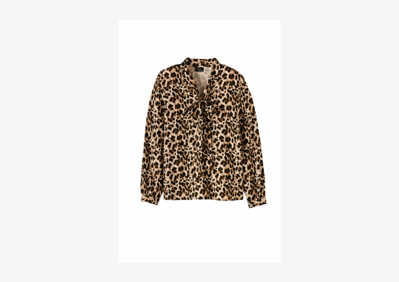 Ladies' Neck Tie Blouse, Leopard Print - Lidl Esmara Damen Schluppenbluse, transparent png download