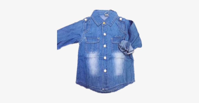 Branded Kids Folding Sleeve Denim Blue Blouse - Sleeve, transparent png download